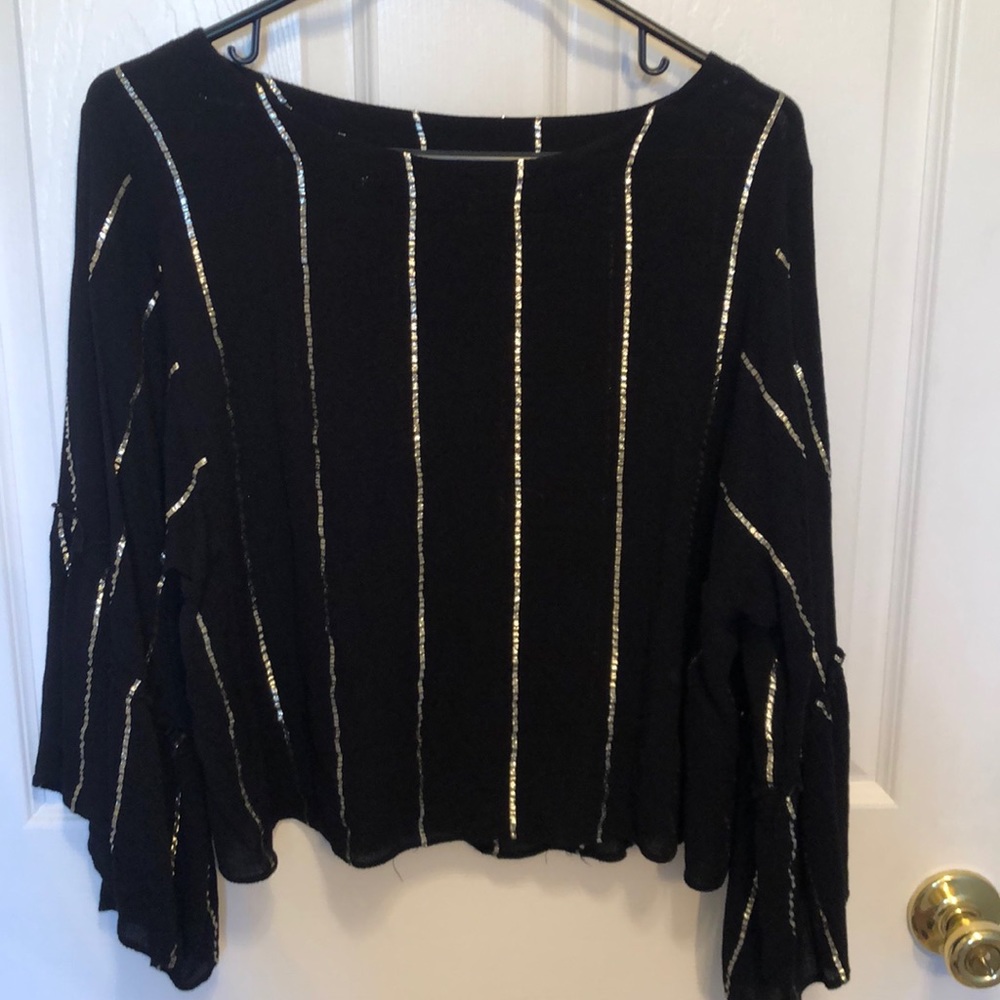Black with Gold Blouse